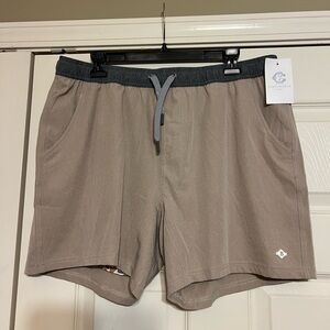 BURLEBO Men's Athletic performance Tan Shorts